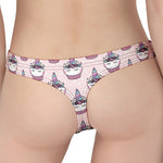 Unicorn Cupcake Pattern Print Women's Thong