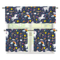 Unicorn Dream Cartoon Pattern Print 3 Piece Kitchen Curtains