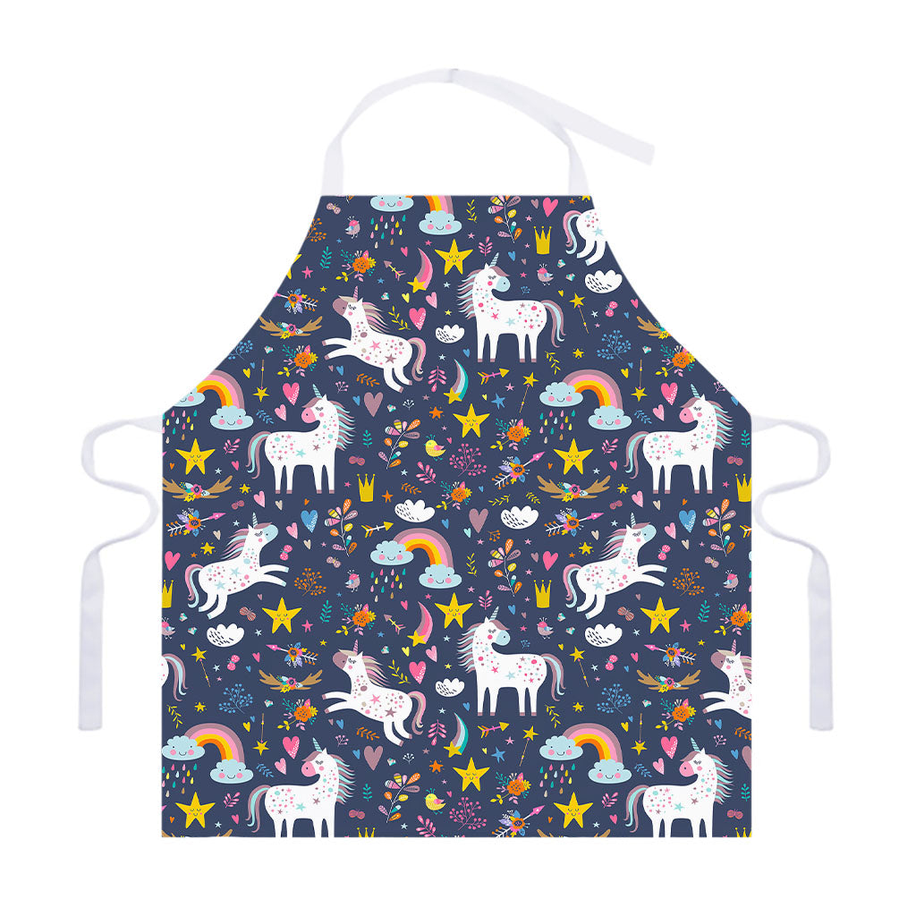 Unicorn Dream Cartoon Pattern Print Adjustable Apron