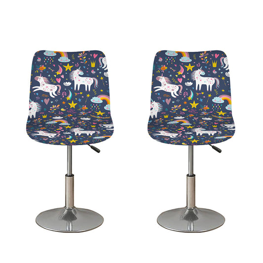 Unicorn Dream Cartoon Pattern Print Bar Stool Covers