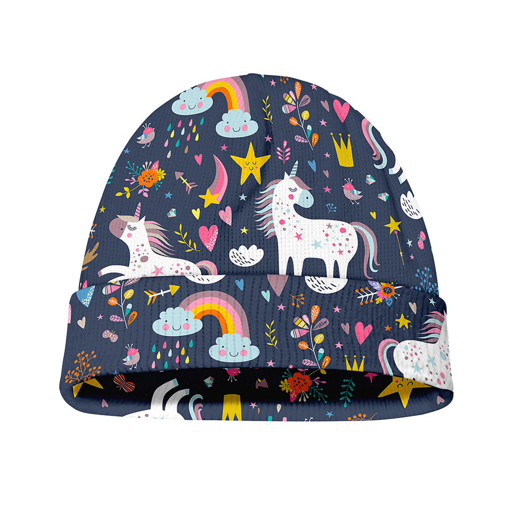 Unicorn Dream Cartoon Pattern Print Beanie