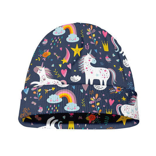 Unicorn Dream Cartoon Pattern Print Beanie