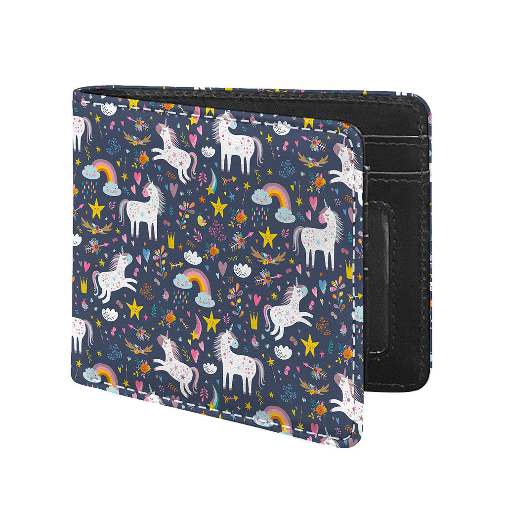 Unicorn Dream Cartoon Pattern Print Bifold Wallet