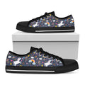 Unicorn Dream Cartoon Pattern Print Black Low Top Sneakers