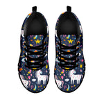 Unicorn Dream Cartoon Pattern Print Black Running Shoes