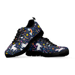 Unicorn Dream Cartoon Pattern Print Black Running Shoes