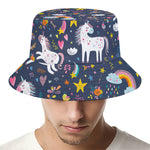 Unicorn Dream Cartoon Pattern Print Bucket Hat