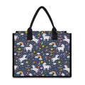Unicorn Dream Cartoon Pattern Print Canvas Tote Bag