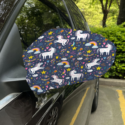Unicorn Dream Cartoon Pattern Print Car Side Mirror Covers
