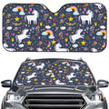 Unicorn Dream Cartoon Pattern Print Car Windshield Sun Shade