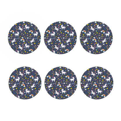 Unicorn Dream Cartoon Pattern Print Coaster Set