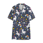 Unicorn Dream Cartoon Pattern Print Cotton Hawaiian Shirt