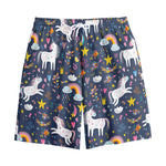 Unicorn Dream Cartoon Pattern Print Cotton Shorts
