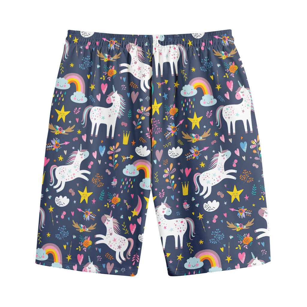 Unicorn Dream Cartoon Pattern Print Cotton Shorts