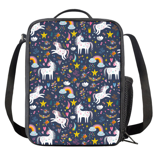 Unicorn Dream Cartoon Pattern Print Crossbody Lunch Bag