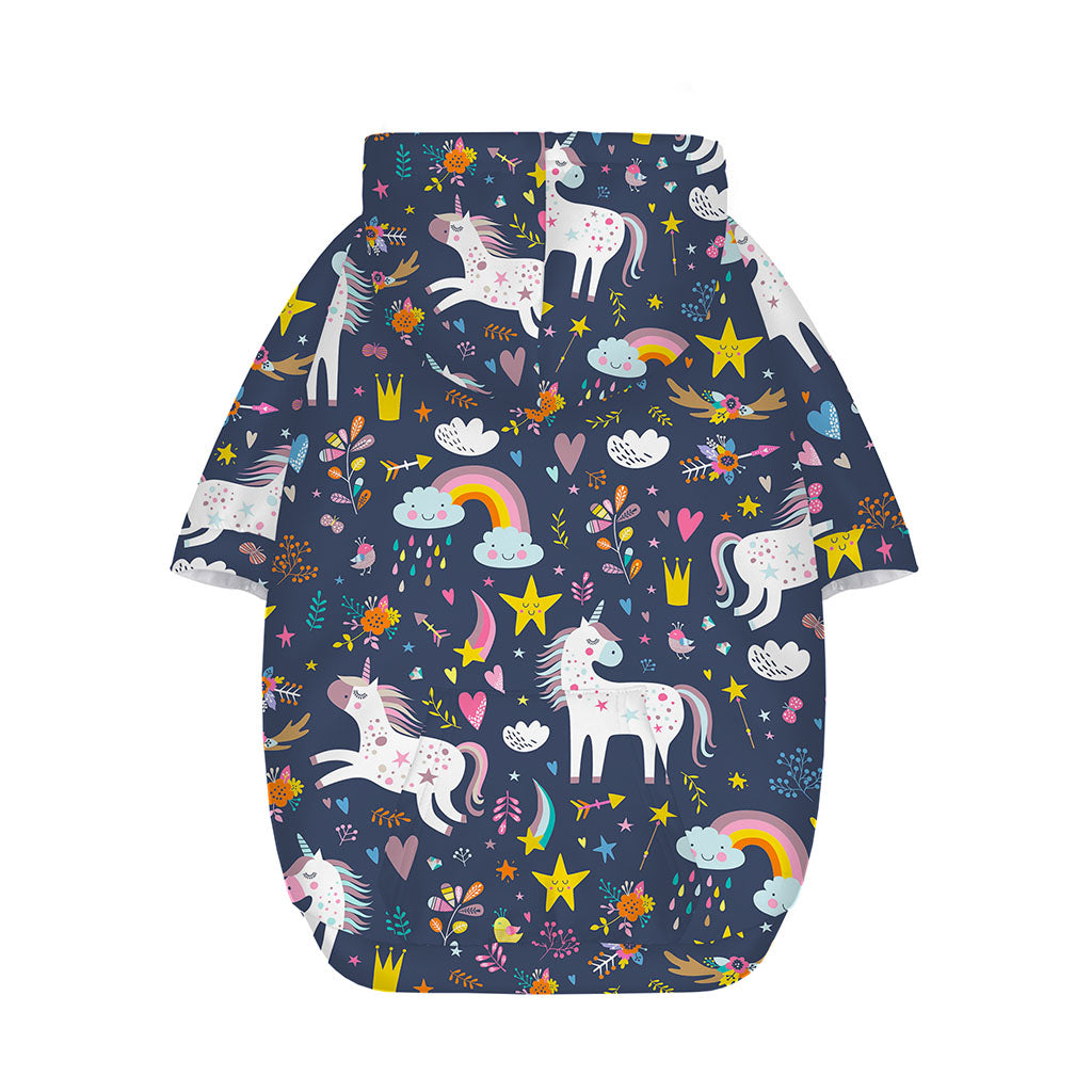 Unicorn Dream Cartoon Pattern Print Dog Zip Up Hoodie