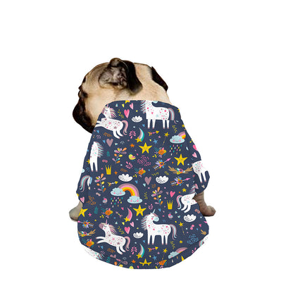 Unicorn Dream Cartoon Pattern Print Dog Zip Up Jacket