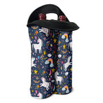 Unicorn Dream Cartoon Pattern Print Double Neoprene Wine Tote