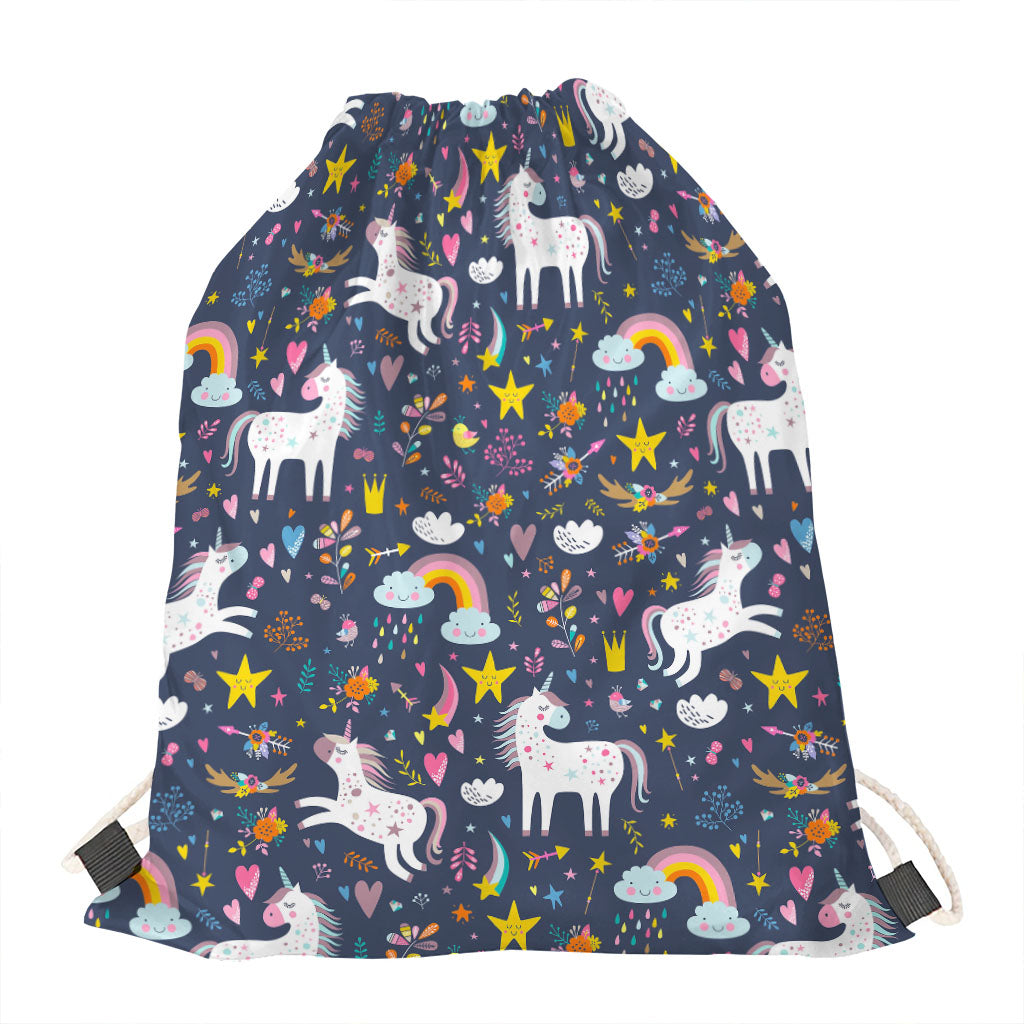 Unicorn Dream Cartoon Pattern Print Drawstring Bag