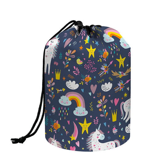 Unicorn Dream Cartoon Pattern Print Drawstring Makeup Bag