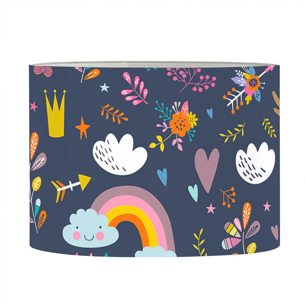 Unicorn Dream Cartoon Pattern Print Drum Lamp Shade