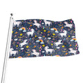 Unicorn Dream Cartoon Pattern Print Flag