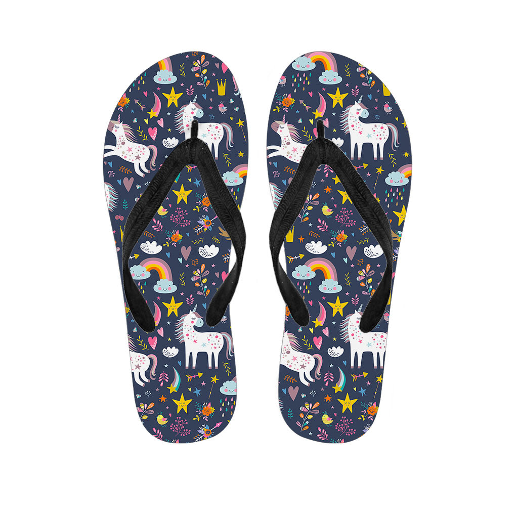 Unicorn Dream Cartoon Pattern Print Flip Flops