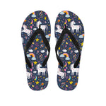 Unicorn Dream Cartoon Pattern Print Flip Flops
