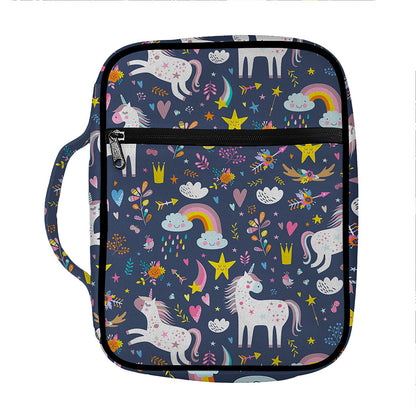 Unicorn Dream Cartoon Pattern Print Front Pocket Bible Bag