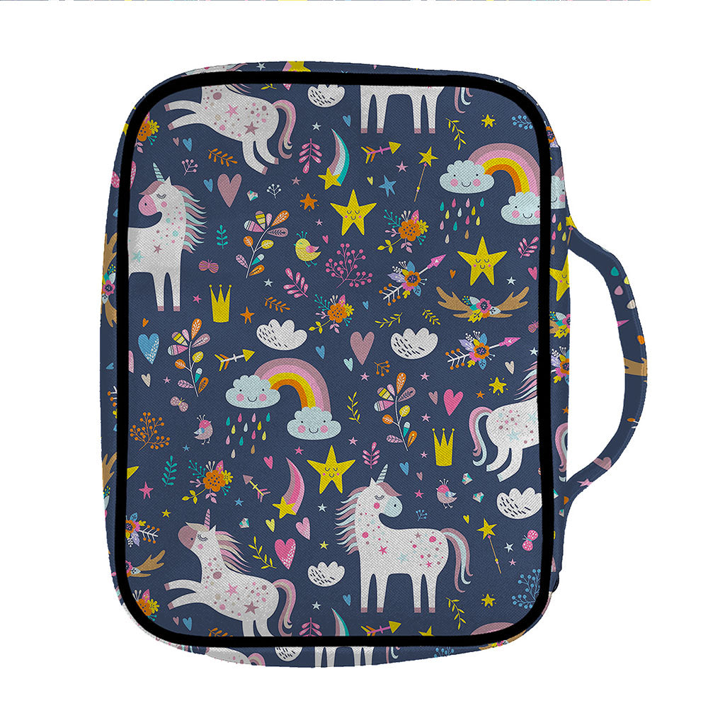 Unicorn Dream Cartoon Pattern Print Front Pocket Bible Bag