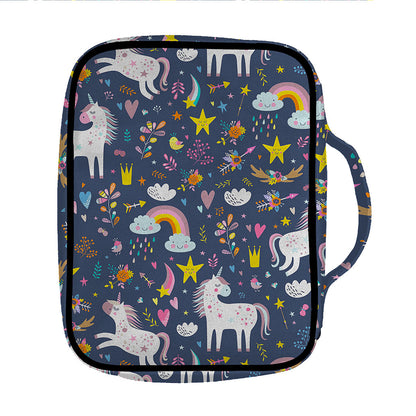 Unicorn Dream Cartoon Pattern Print Front Pocket Bible Bag