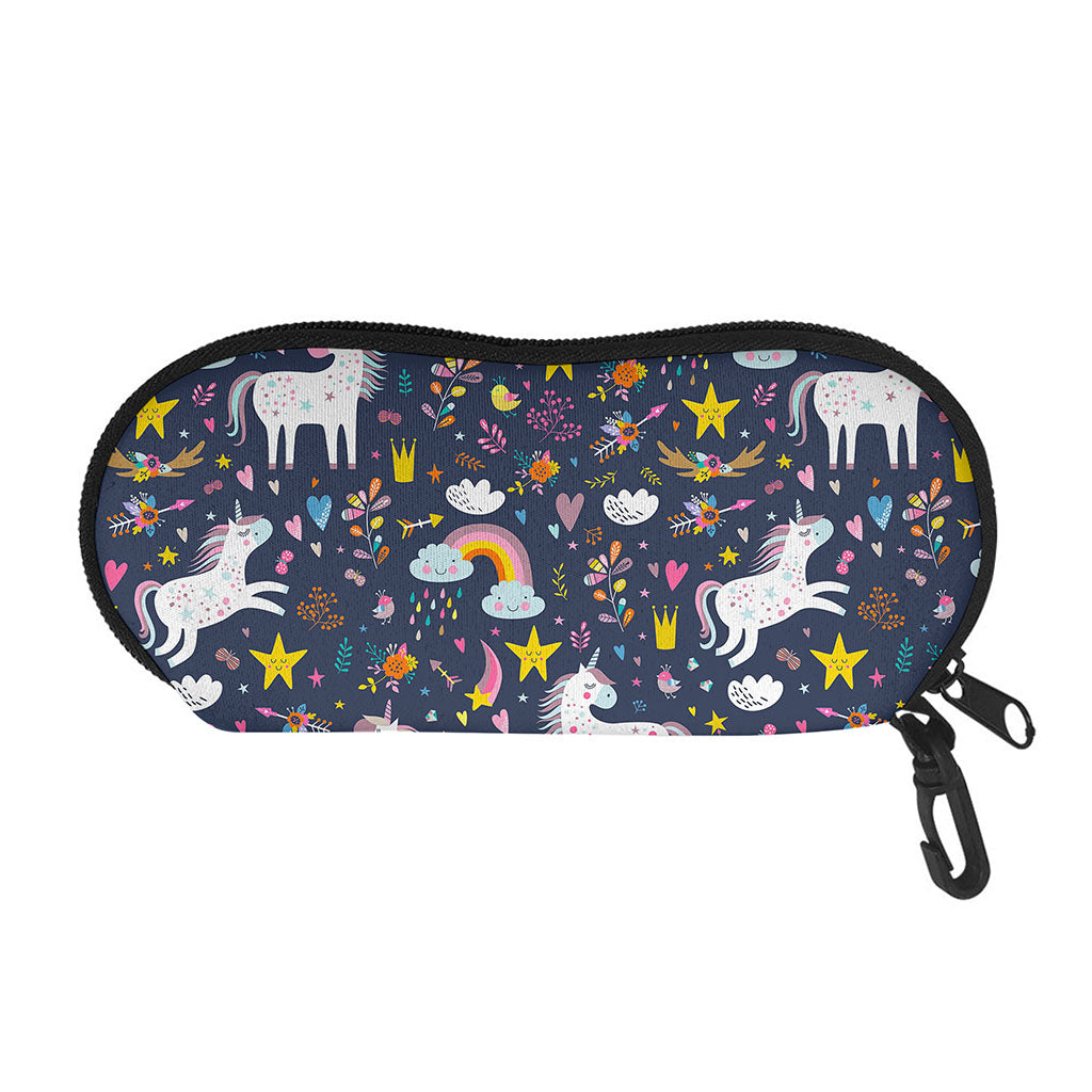Unicorn Dream Cartoon Pattern Print Glasses Case