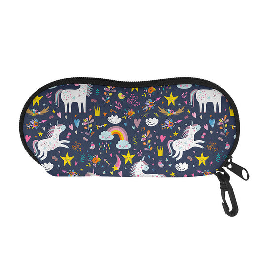 Unicorn Dream Cartoon Pattern Print Glasses Case
