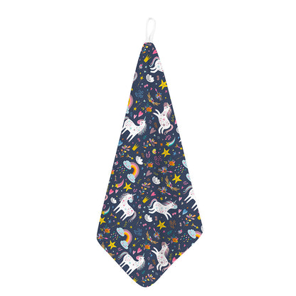 Unicorn Dream Cartoon Pattern Print Hand Towel