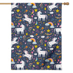 Unicorn Dream Cartoon Pattern Print House Flag
