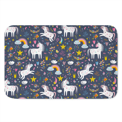 Unicorn Dream Cartoon Pattern Print Indoor Door Mat