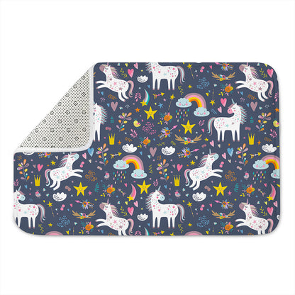 Unicorn Dream Cartoon Pattern Print Indoor Door Mat