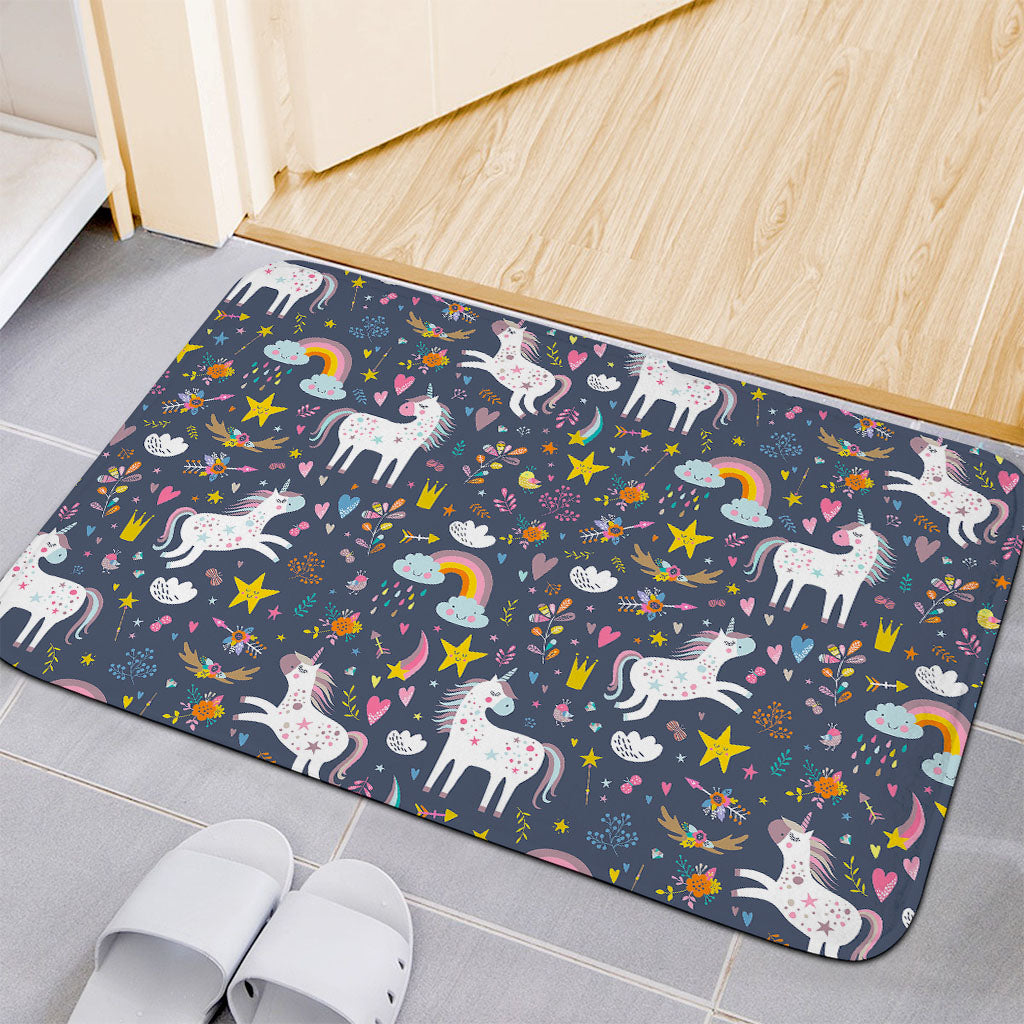 Unicorn Dream Cartoon Pattern Print Indoor Door Mat