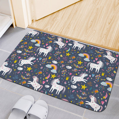 Unicorn Dream Cartoon Pattern Print Indoor Door Mat