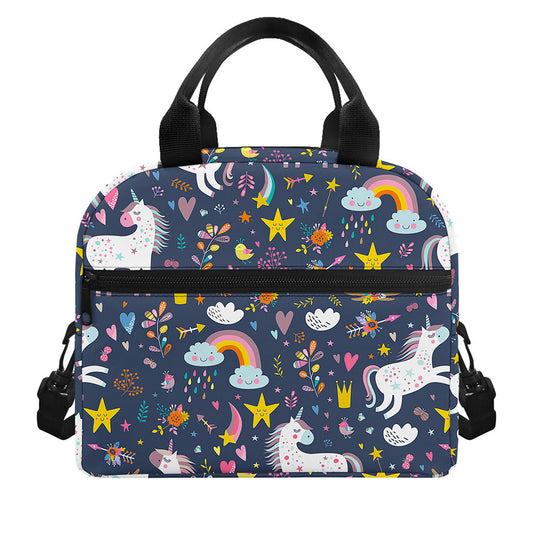 Unicorn Dream Cartoon Pattern Print Insulated Lunch Bag