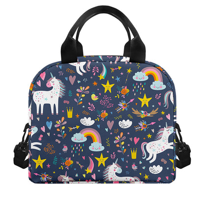 Unicorn Dream Cartoon Pattern Print Insulated Lunch Bag