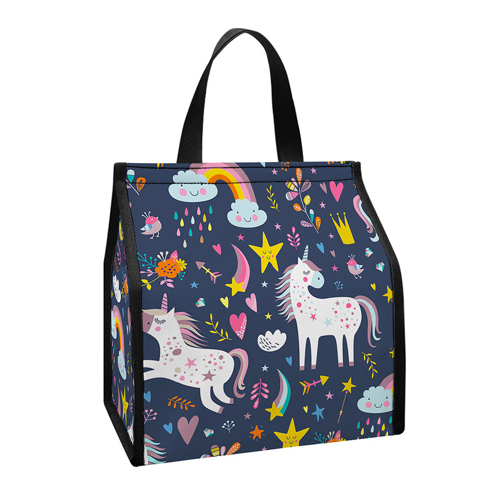 Unicorn Dream Cartoon Pattern Print Insulated Lunch Tote
