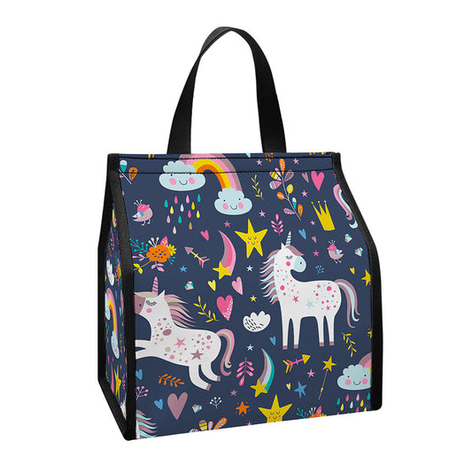 Unicorn Dream Cartoon Pattern Print Insulated Lunch Tote