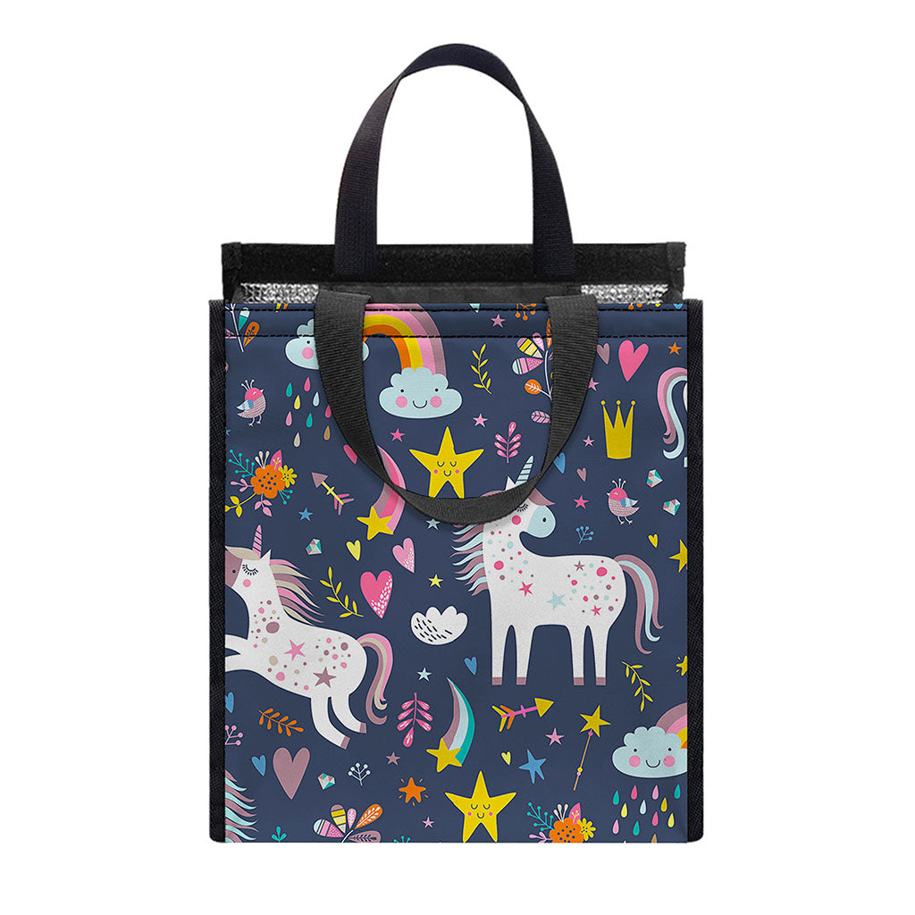Unicorn Dream Cartoon Pattern Print Insulated Lunch Tote