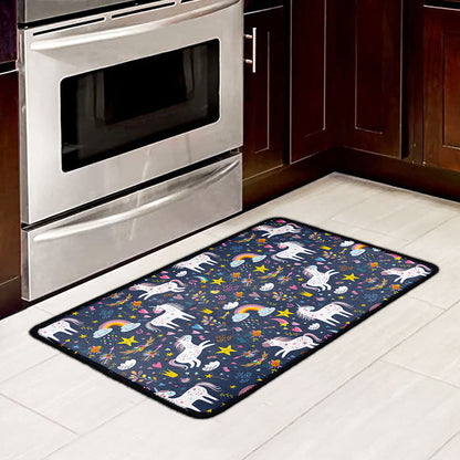 Unicorn Dream Cartoon Pattern Print Kitchen Mat