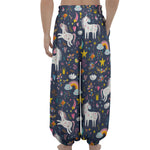 Unicorn Dream Cartoon Pattern Print Lantern Pants