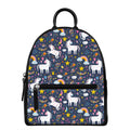 Unicorn Dream Cartoon Pattern Print Leather Backpack