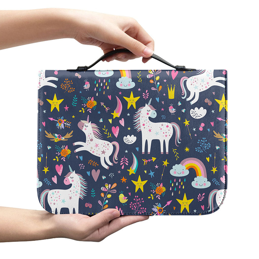 Unicorn Dream Cartoon Pattern Print Leather Bible Cover