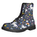 Unicorn Dream Cartoon Pattern Print Lace-Up Boots
