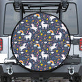 Unicorn Dream Cartoon Pattern Print Leather Spare Tire Cover